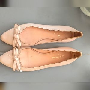 Kate Spade scalloped ballet flats pointy toe pale pink size 6.5